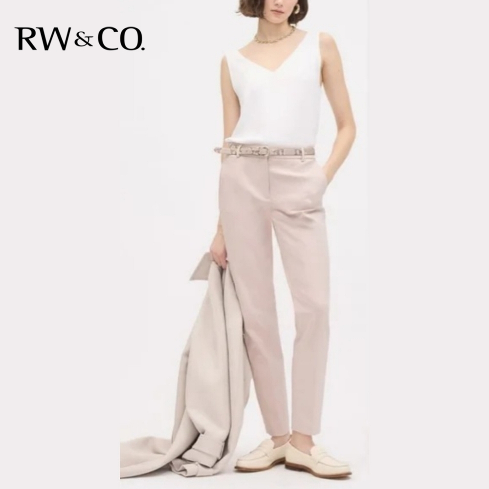 🟣 RW&Co. Limitless Mid-Rise Slim-Leg Ankle Signature Pant - Light Pink